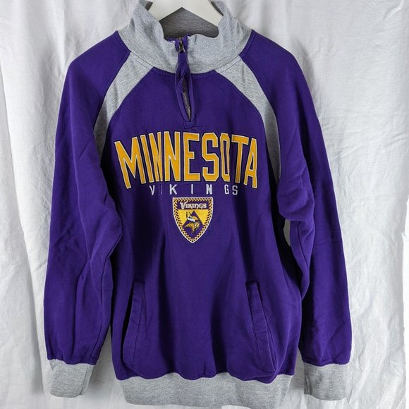 NFL Other - VINTAGE 90s Minnesota Vikings 1/4 Zip Sweatshirt Sz M